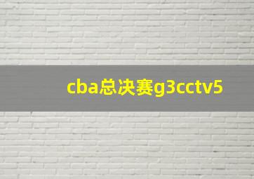 cba总决赛g3cctv5