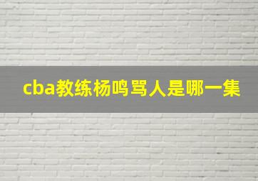 cba教练杨鸣骂人是哪一集