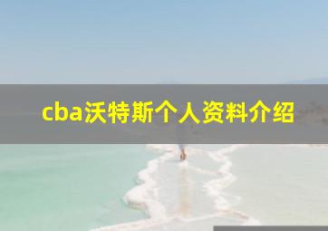 cba沃特斯个人资料介绍