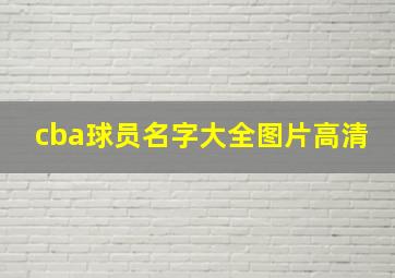 cba球员名字大全图片高清