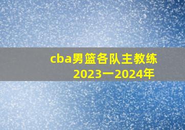 cba男篮各队主教练2023一2024年