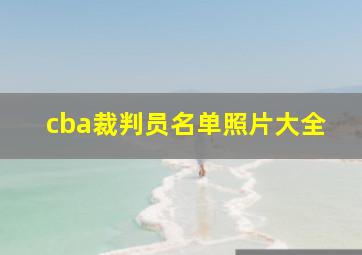 cba裁判员名单照片大全