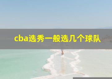 cba选秀一般选几个球队