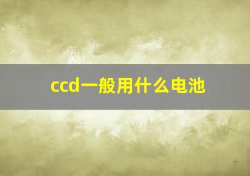 ccd一般用什么电池