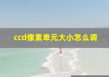 ccd像素单元大小怎么调