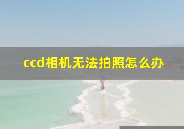 ccd相机无法拍照怎么办