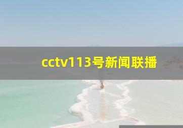 cctv113号新闻联播