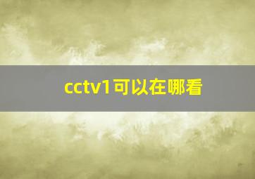 cctv1可以在哪看