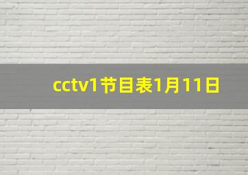 cctv1节目表1月11日