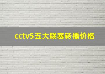 cctv5五大联赛转播价格