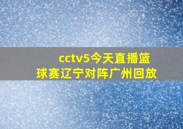 cctv5今天直播篮球赛辽宁对阵广州回放