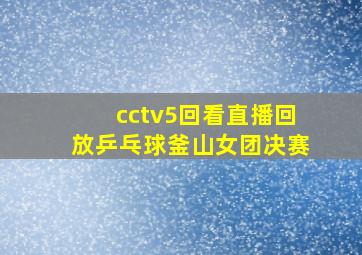 cctv5回看直播回放乒乓球釜山女团决赛