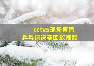 cctv5现场直播乒乓球决赛回放视频