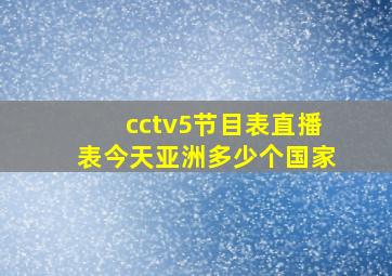 cctv5节目表直播表今天亚洲多少个国家