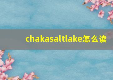 chakasaltlake怎么读