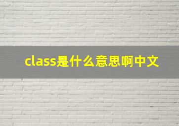 class是什么意思啊中文