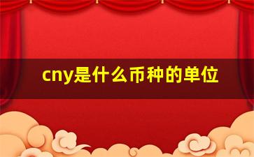 cny是什么币种的单位