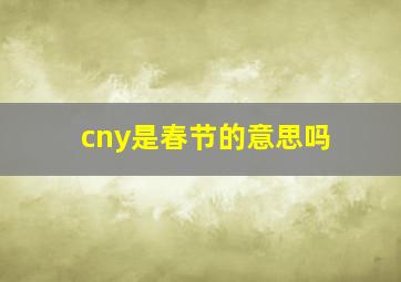 cny是春节的意思吗