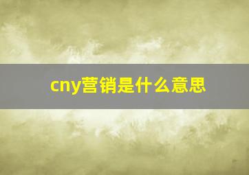 cny营销是什么意思