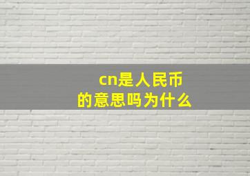 cn是人民币的意思吗为什么