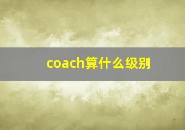 coach算什么级别