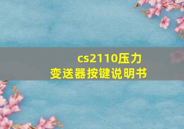 cs2110压力变送器按键说明书