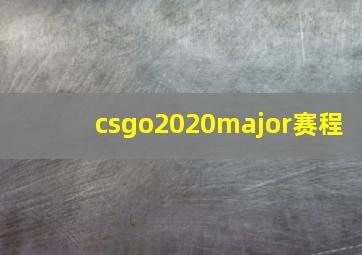 csgo2020major赛程