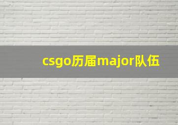 csgo历届major队伍