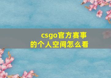 csgo官方赛事的个人空间怎么看