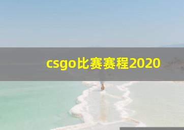 csgo比赛赛程2020