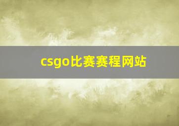 csgo比赛赛程网站