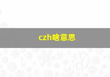 czh啥意思