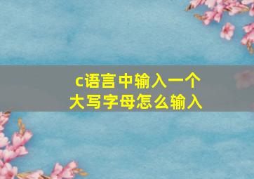 c语言中输入一个大写字母怎么输入