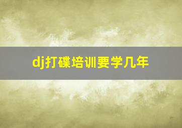 dj打碟培训要学几年