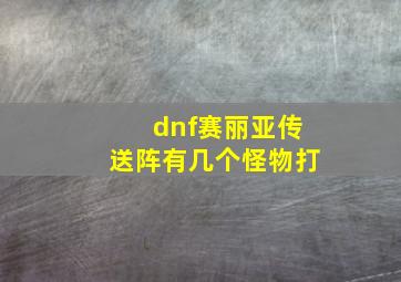 dnf赛丽亚传送阵有几个怪物打