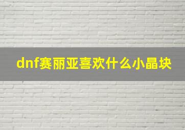 dnf赛丽亚喜欢什么小晶块