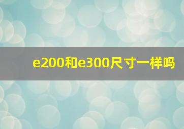 e200和e300尺寸一样吗