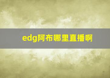 edg阿布哪里直播啊