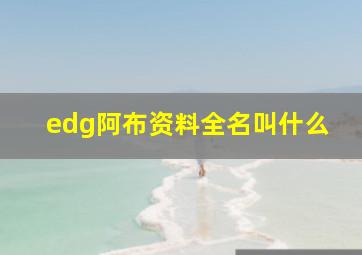 edg阿布资料全名叫什么