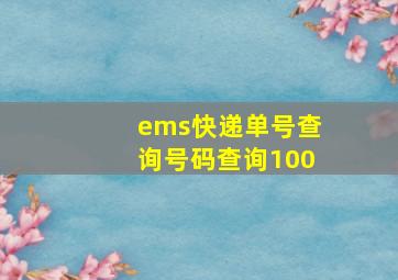 ems快递单号查询号码查询100