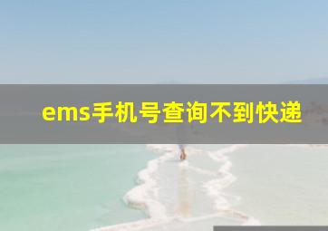 ems手机号查询不到快递