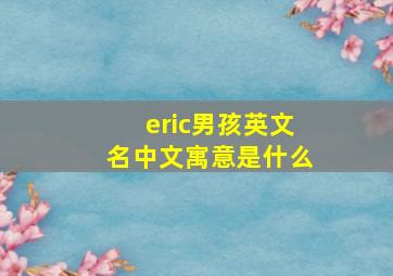 eric男孩英文名中文寓意是什么