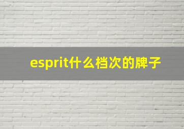 esprit什么档次的牌子