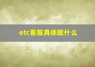 etc客服具体做什么