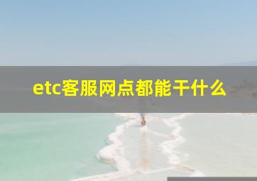 etc客服网点都能干什么