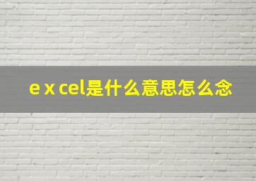 eⅹcel是什么意思怎么念