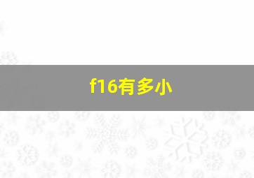 f16有多小