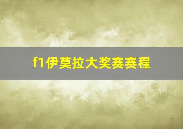 f1伊莫拉大奖赛赛程