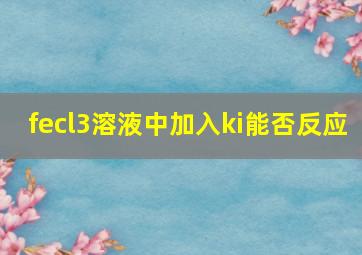 fecl3溶液中加入ki能否反应