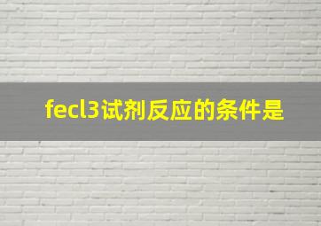 fecl3试剂反应的条件是